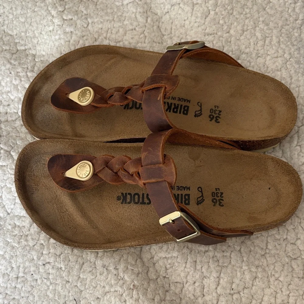 Birkenstock Dark Brown Thong Sandals - Picture 2 of 3